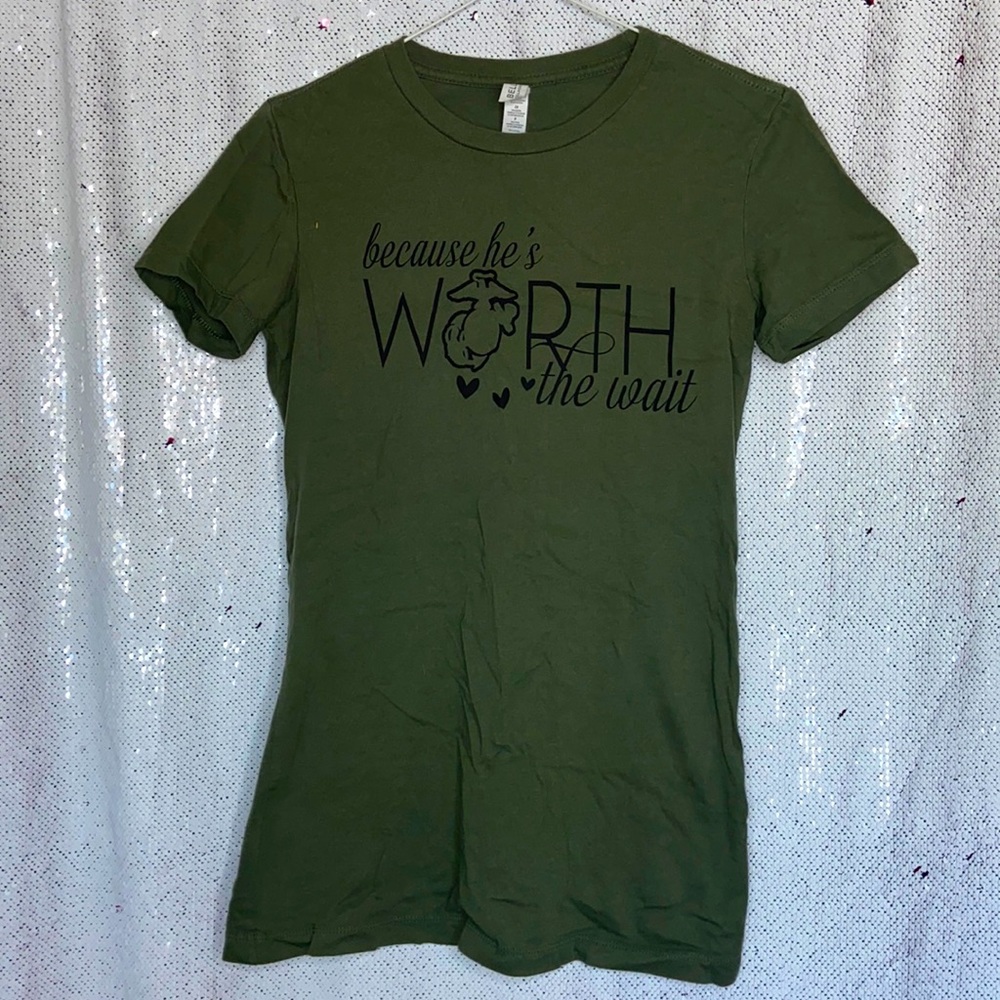 Heroic Hearts Apparel ‘Because He’s Worth The Wait’ Marine Corps tee